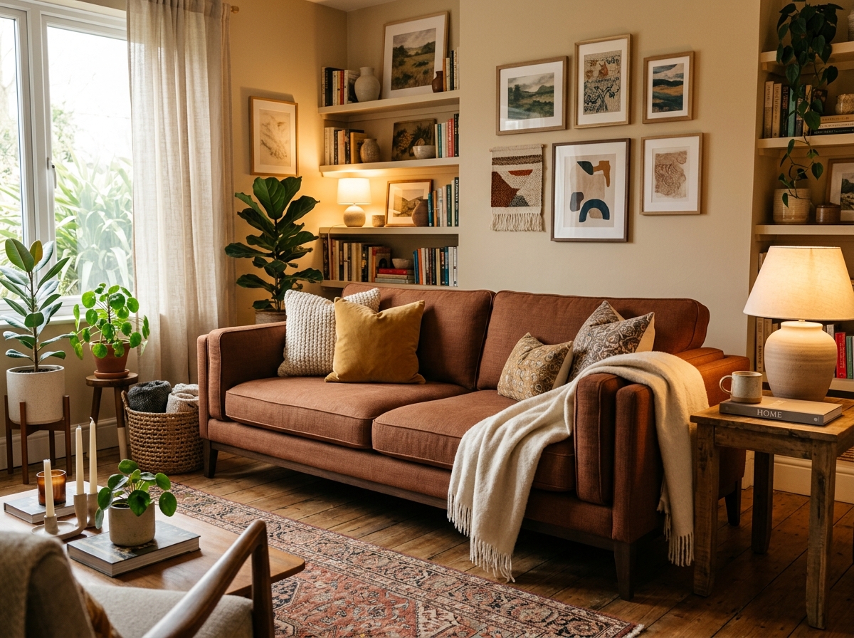 Sofa nỉ nhung cao cấp màu cam ấm sau bọc